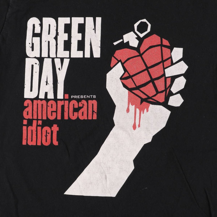 GREEN DAY Green Day Band T-shirt Band T Men's M size unclear black type Vintage Second Hand