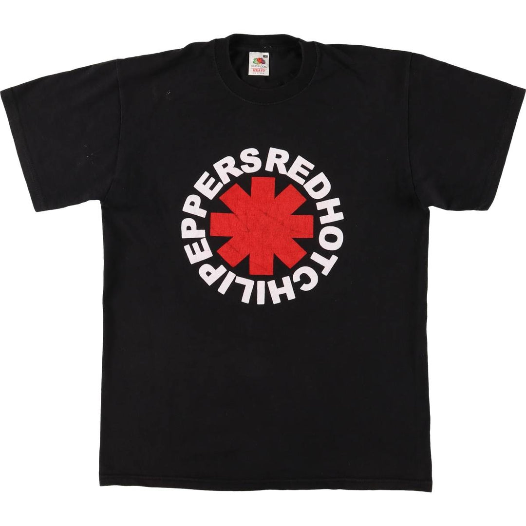 Fruit of the Loom RED HOT CHILI PEPPERS Band T-Shirt, Men's Size Medium cotton black type Vintage Second Hand