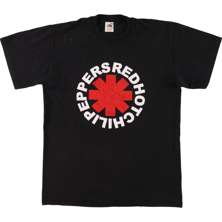 Fruit of the Loom RED HOT CHILI PEPPERS Band T-Shirt, Men's Size Medium cotton black type Vintage Second Hand