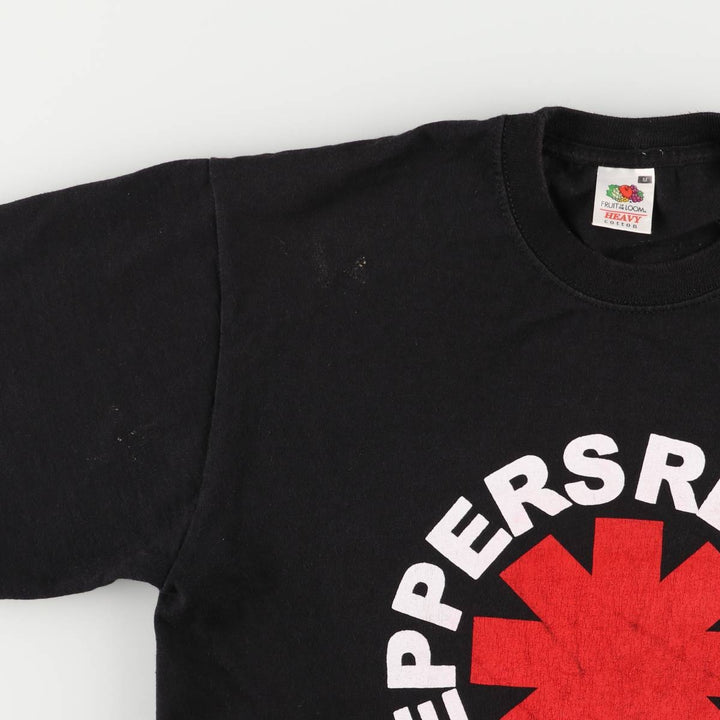 Fruit of the Loom RED HOT CHILI PEPPERS Band T-Shirt, Men's Size Medium cotton black type Vintage Second Hand