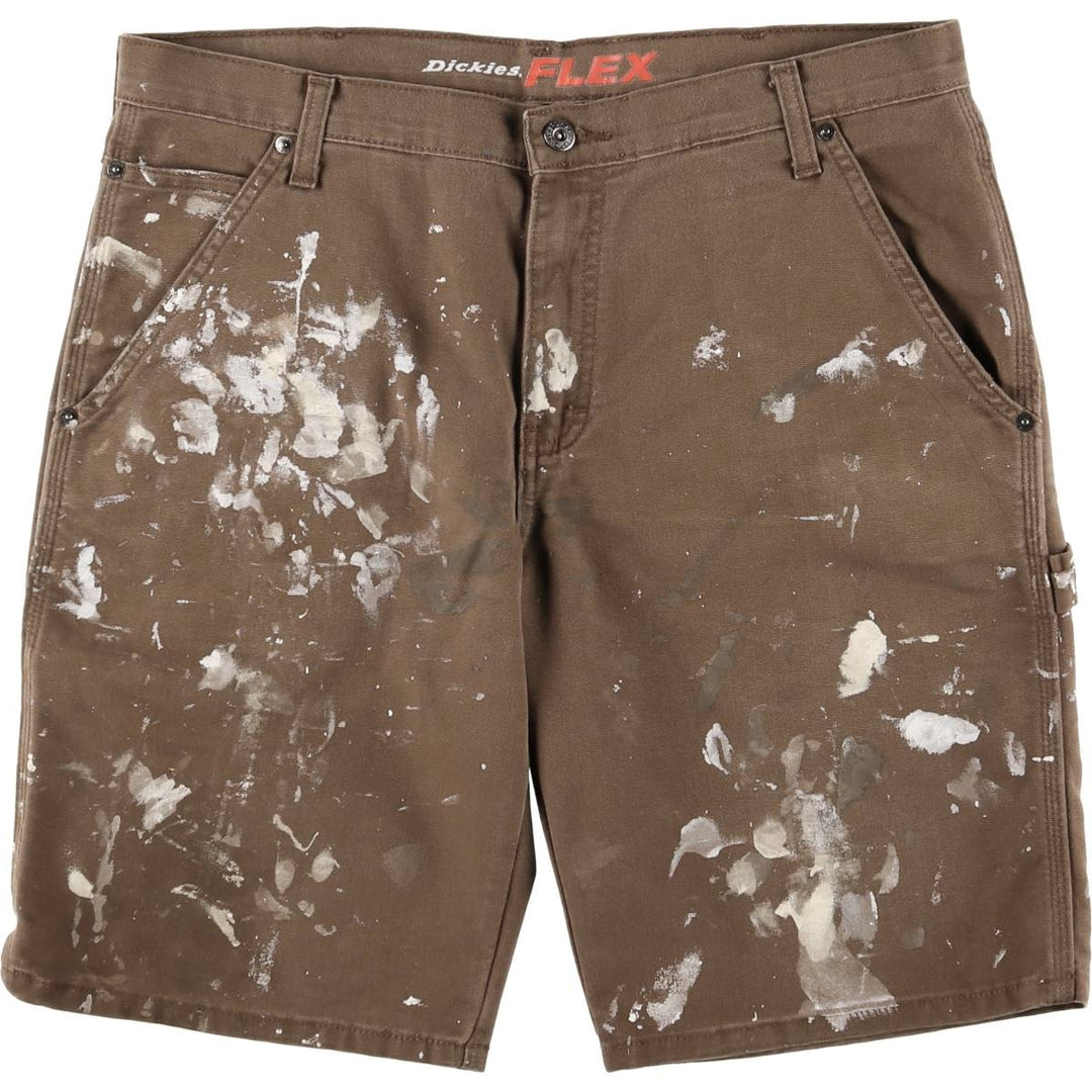 Dickies FLEX REGULER Painted Duck Painter Shorts, Men's, Size W36 cotton brown type Vintage Second Hand