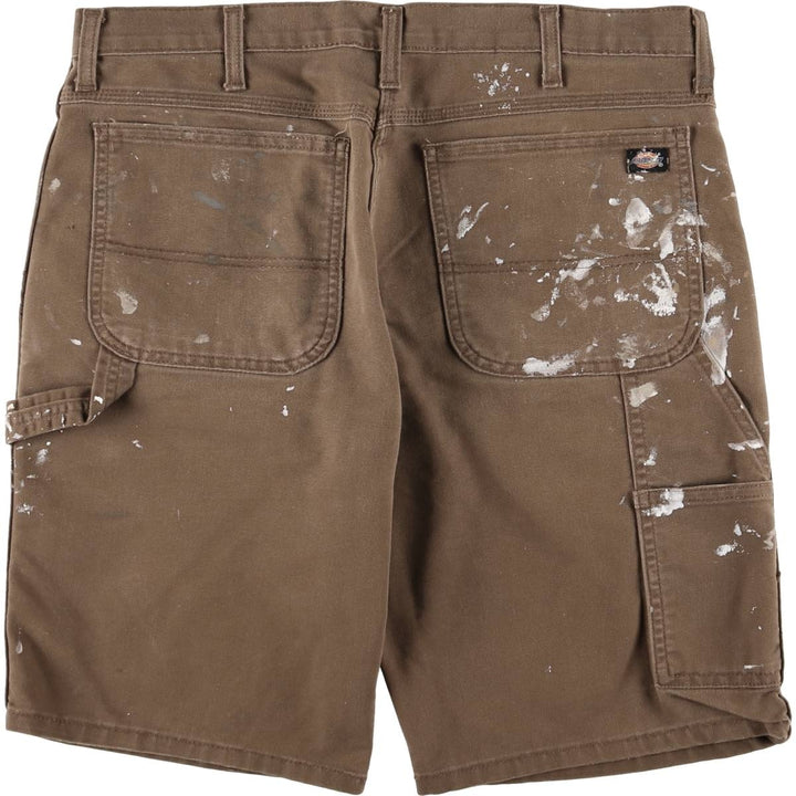 Dickies FLEX REGULER Painted Duck Painter Shorts, Men's, Size W36 cotton brown type Vintage Second Hand