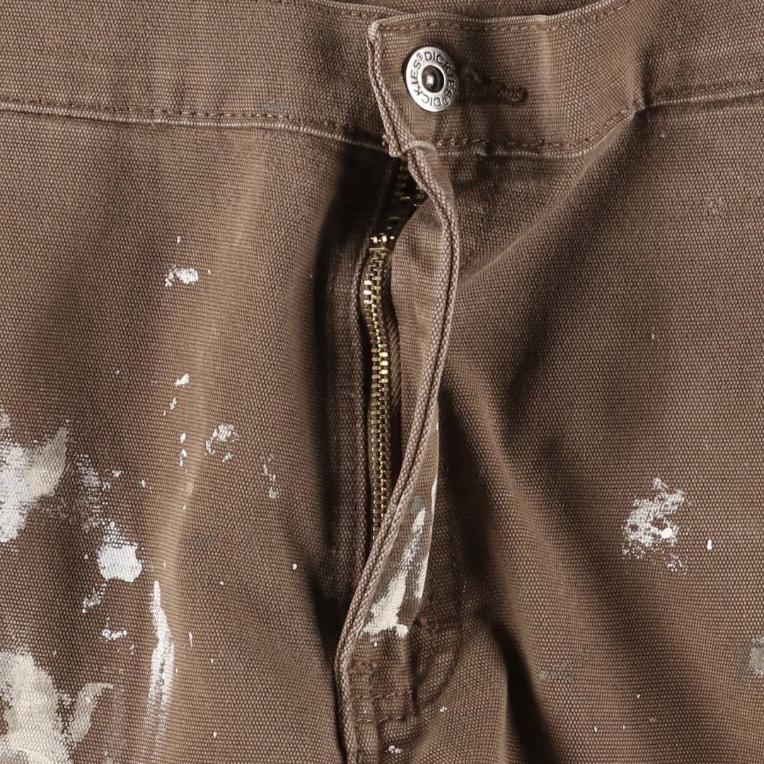 Dickies FLEX REGULER Painted Duck Painter Shorts, Men's, Size W36 cotton brown type Vintage Second Hand