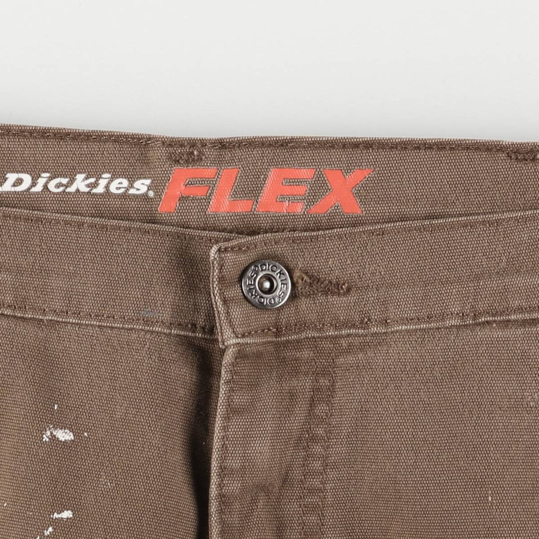 Dickies FLEX REGULER Painted Duck Painter Shorts, Men's, Size W36 cotton brown type Vintage Second Hand