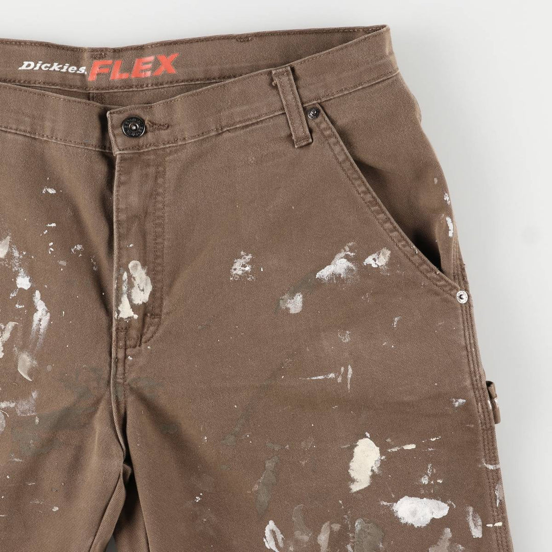 Dickies FLEX REGULER Painted Duck Painter Shorts, Men's, Size W36 cotton brown type Vintage Second Hand