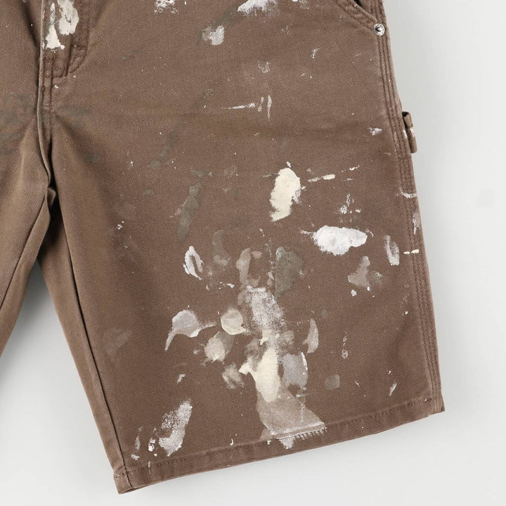 Dickies FLEX REGULER Painted Duck Painter Shorts, Men's, Size W36 cotton brown type Vintage Second Hand