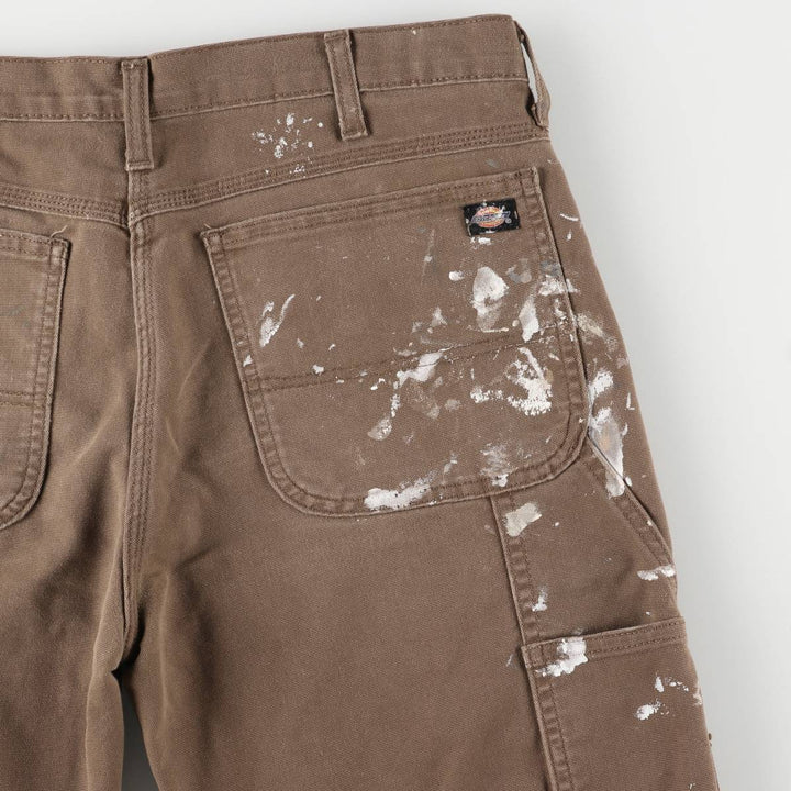 Dickies FLEX REGULER Painted Duck Painter Shorts, Men's, Size W36 cotton brown type Vintage Second Hand