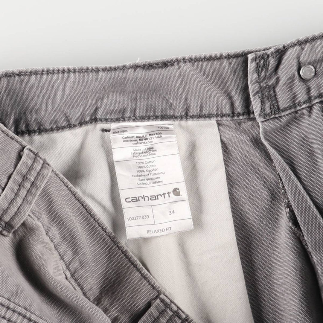 Carhartt Relaxed Fit Duck Work Shorts/Cargo Pants, Men's Size 35 cotton gray type Vintage Second Hand
