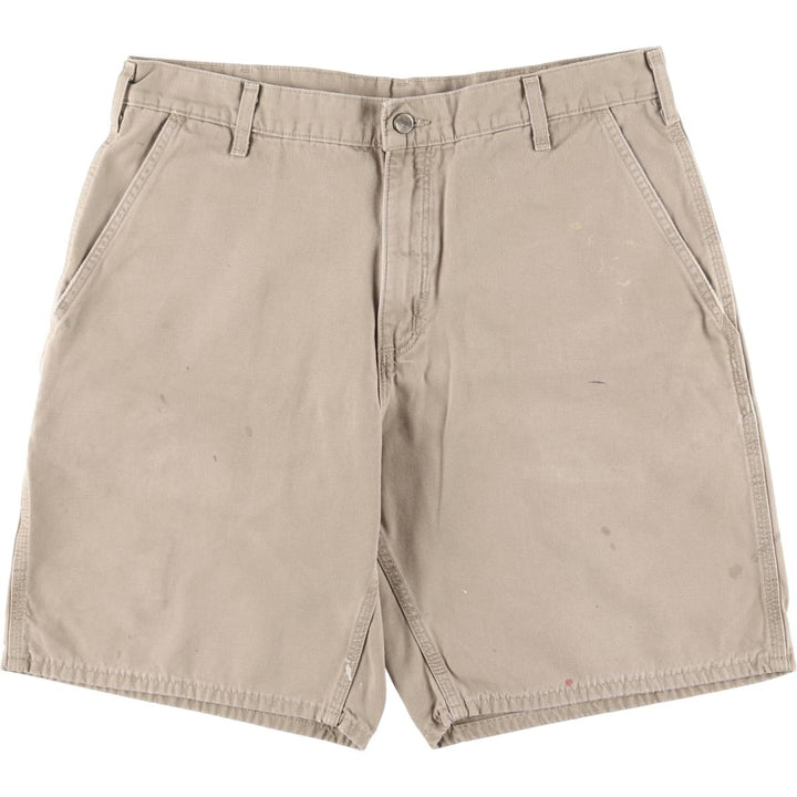 2000'S Carhartt duck work shorts, men's size W36 cotton Beige type Vintage Second Hand
