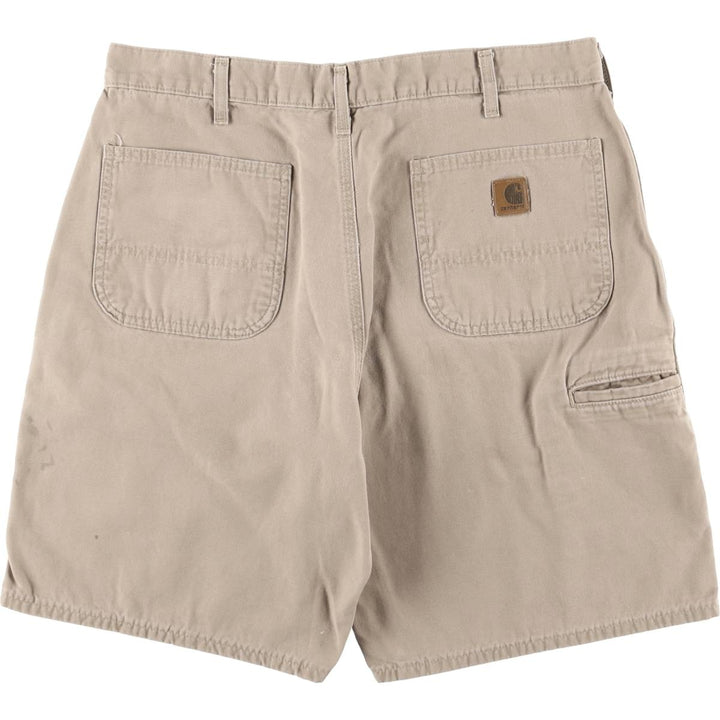 2000'S Carhartt duck work shorts, men's size W36 cotton Beige type Vintage Second Hand