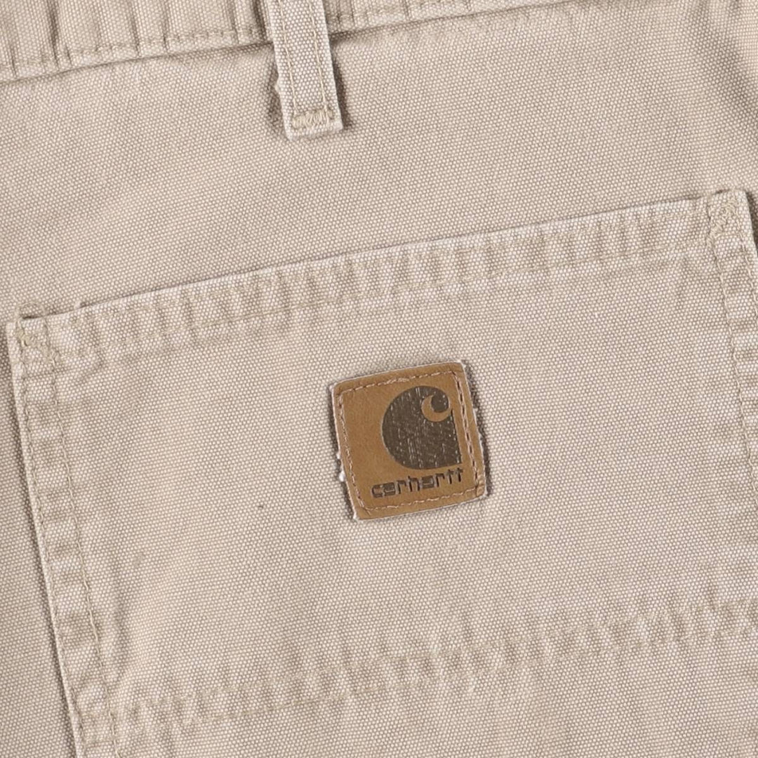 2000'S Carhartt duck work shorts, men's size W36 cotton Beige type Vintage Second Hand