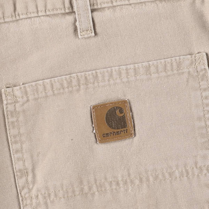 2000'S Carhartt duck work shorts, men's size W36 cotton Beige type Vintage Second Hand