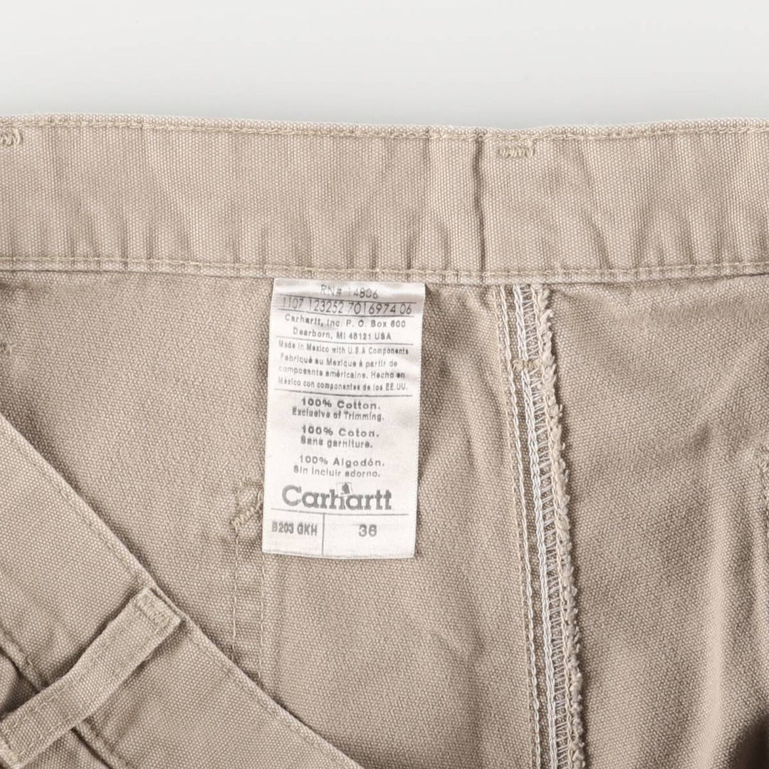 2000'S Carhartt duck work shorts, men's size W36 cotton Beige type Vintage Second Hand