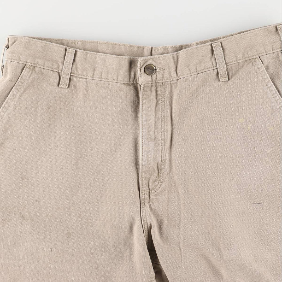 2000'S Carhartt duck work shorts, men's size W36 cotton Beige type Vintage Second Hand
