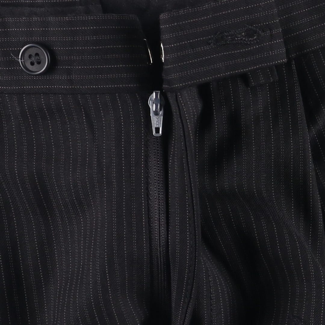 90s-00'S Calvin Klein Striped Pattern One-Tuck Slacks, Men's, Vintage, Size W35 unclear black type Vintage Second Hand