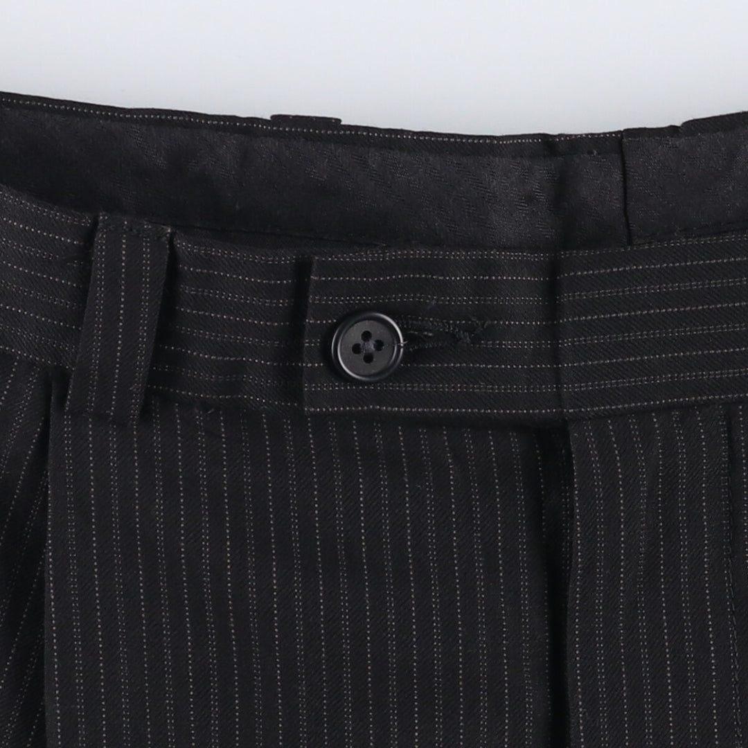 90s-00'S Calvin Klein Striped Pattern One-Tuck Slacks, Men's, Vintage, Size W35 unclear black type Vintage Second Hand
