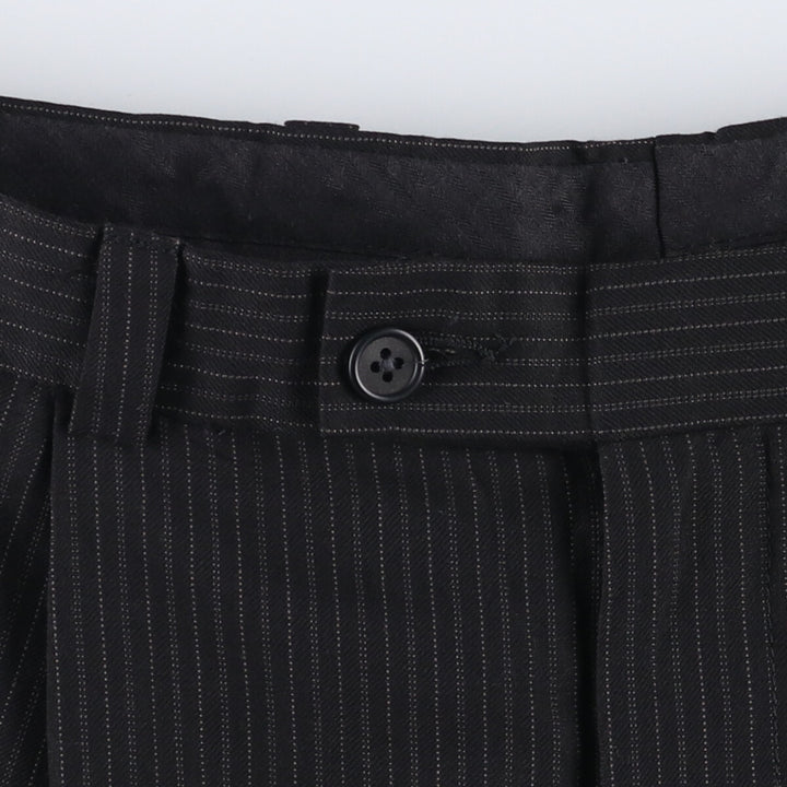 90s-00'S Calvin Klein Striped Pattern One-Tuck Slacks, Men's, Vintage, Size W35 unclear black type Vintage Second Hand