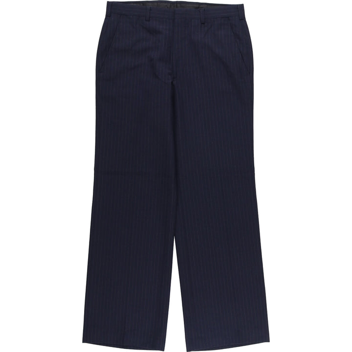 Vintage striped pattern slacks for men, size W31 unclear navy blue type Vintage Second Hand
