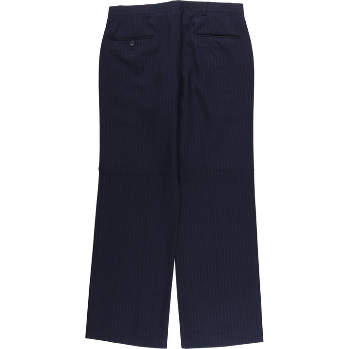 Vintage striped pattern slacks for men, size W31 unclear navy blue type Vintage Second Hand