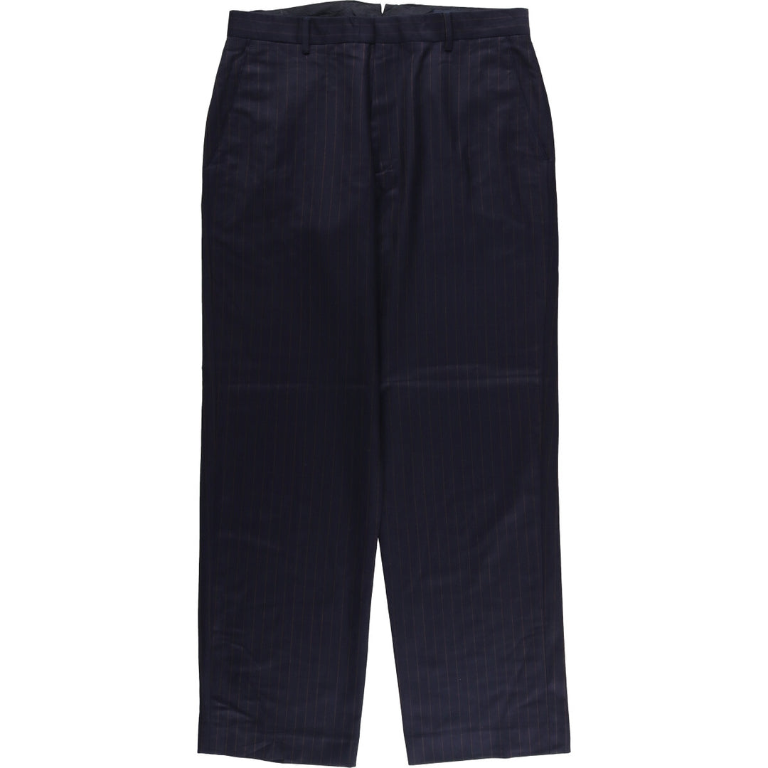2000'S Banana Republic Striped Wool Pants, Men's Size 34 wool navy blue type Vintage Second Hand
