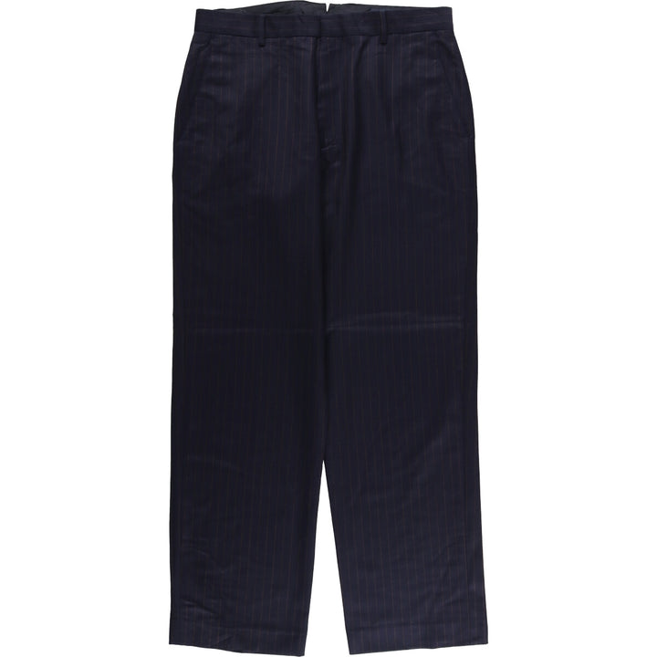 2000'S Banana Republic Striped Wool Pants, Men's Size 34 wool navy blue type Vintage Second Hand