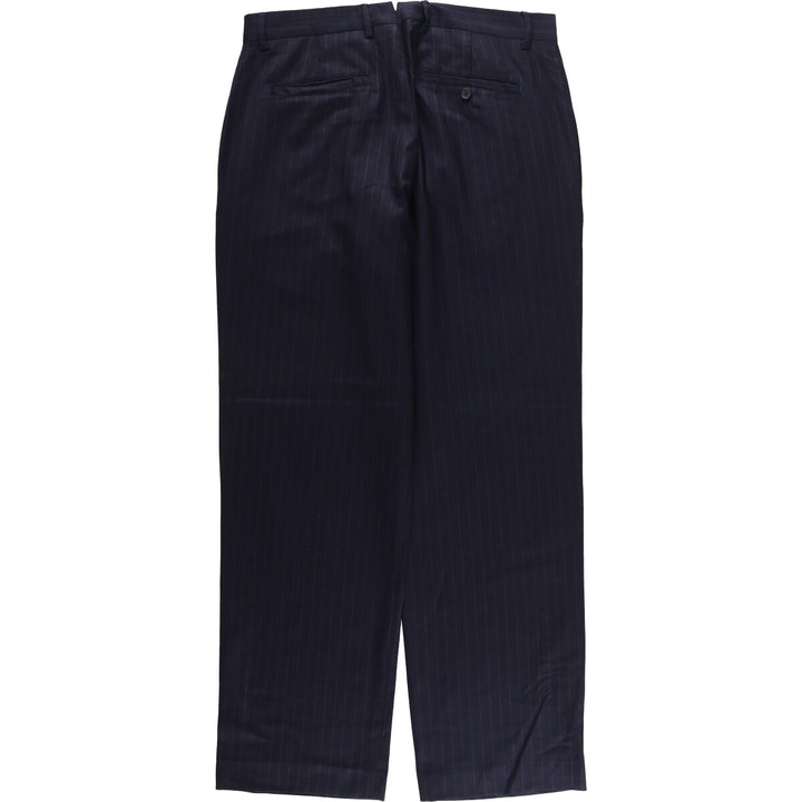 2000'S Banana Republic Striped Wool Pants, Men's Size 34 wool navy blue type Vintage Second Hand