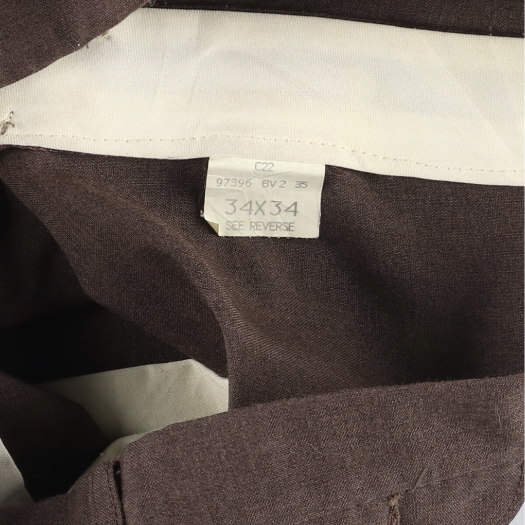 Haggar HAGGAR Men's Slacks, Size W35 polyester brown type Vintage Second Hand