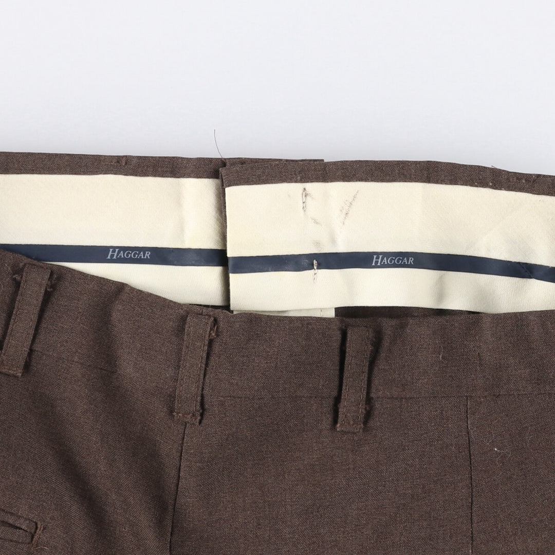 Haggar HAGGAR Men's Slacks, Size W35 polyester brown type Vintage Second Hand