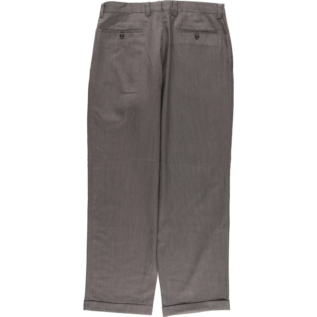 Calvin Klein One-Tuck Wool Pants, Men's Size W32 wool gray type Vintage Second Hand