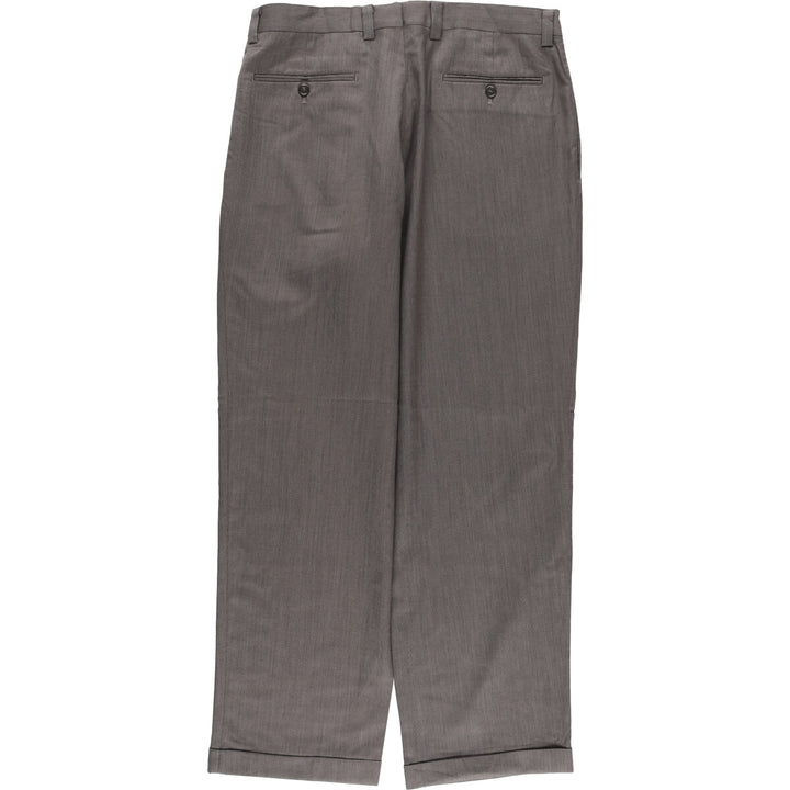 Calvin Klein One-Tuck Wool Pants, Men's Size W32 wool gray type Vintage Second Hand