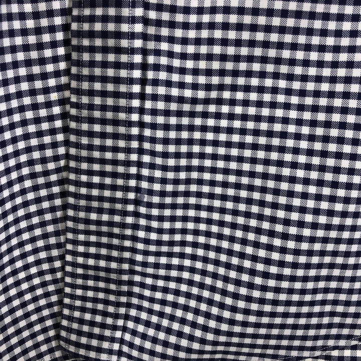 Brooks Brothers Est.1818 Long Sleeve Button-Down Check Shirt, Men's Size M Supima Cotton navy blue type Vintage Second Hand