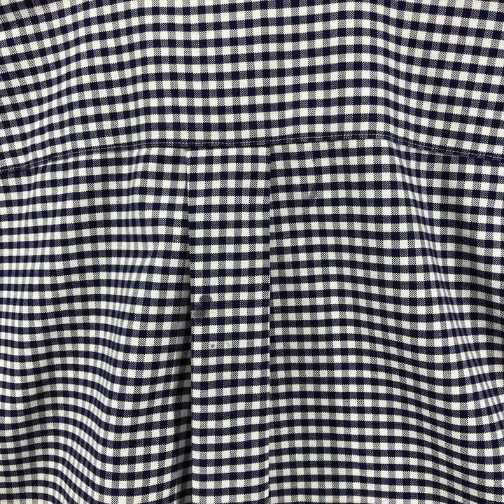 Brooks Brothers Est.1818 Long Sleeve Button-Down Check Shirt, Men's Size M Supima Cotton navy blue type Vintage Second Hand