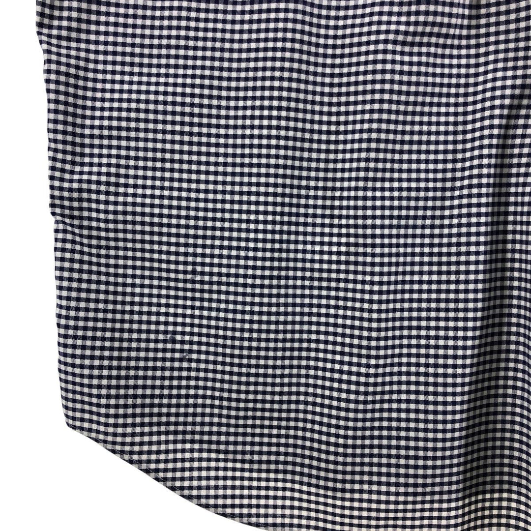 Brooks Brothers Est.1818 Long Sleeve Button-Down Check Shirt, Men's Size M Supima Cotton navy blue type Vintage Second Hand
