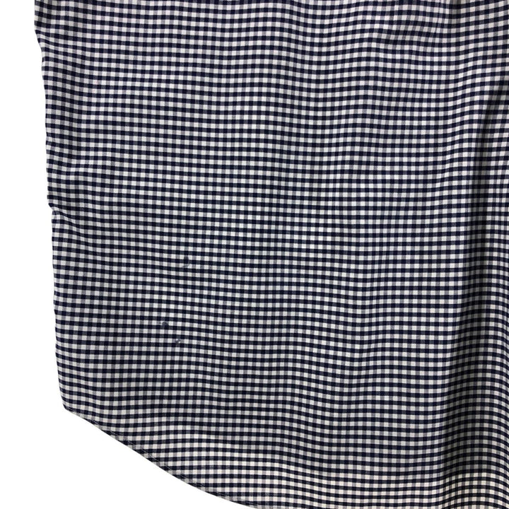 Brooks Brothers Est.1818 Long Sleeve Button-Down Check Shirt, Men's Size M Supima Cotton navy blue type Vintage Second Hand