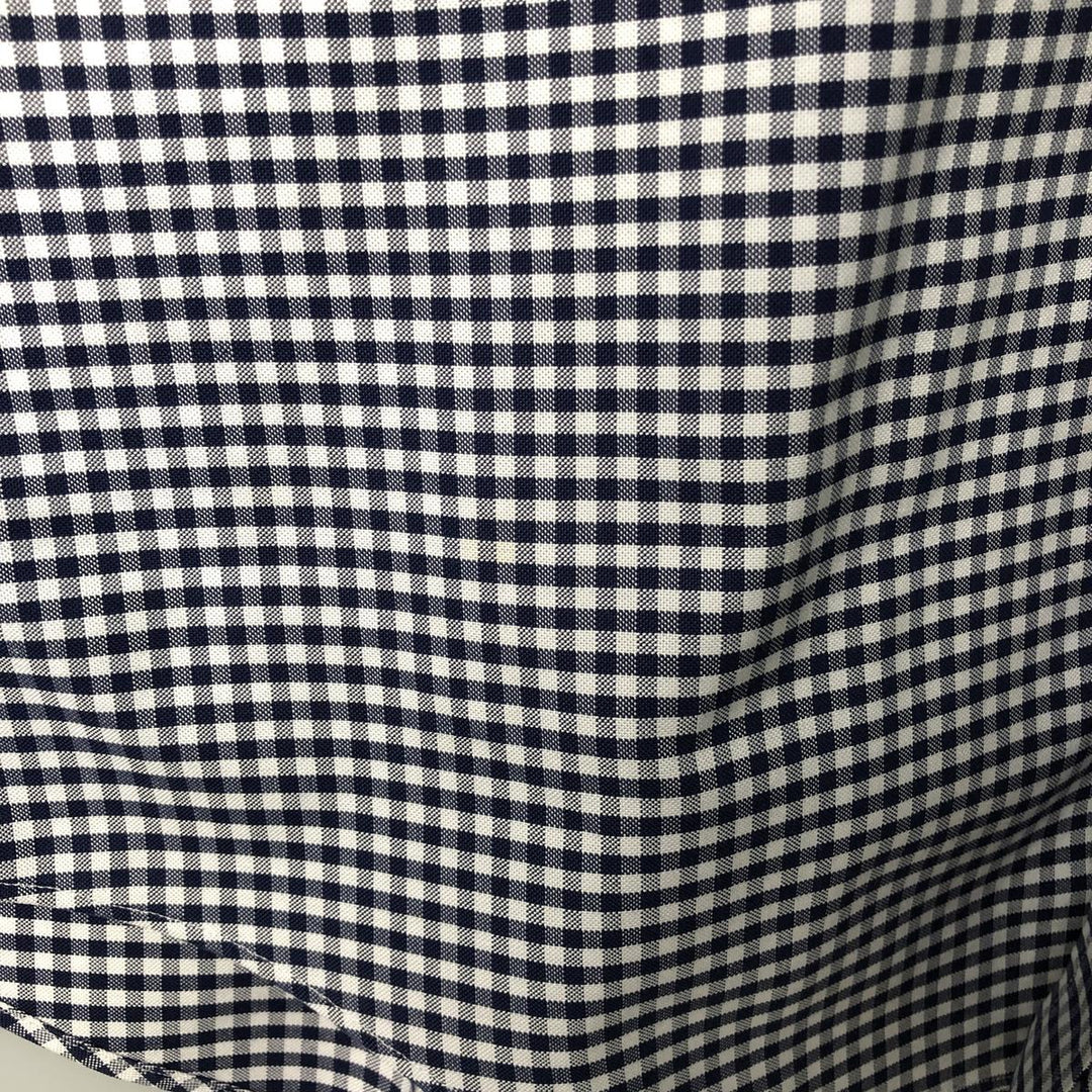 Brooks Brothers Est.1818 Long Sleeve Button-Down Check Shirt, Men's Size M Supima Cotton navy blue type Vintage Second Hand