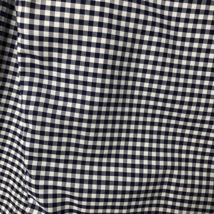 Brooks Brothers Est.1818 Long Sleeve Button-Down Check Shirt, Men's Size M Supima Cotton navy blue type Vintage Second Hand