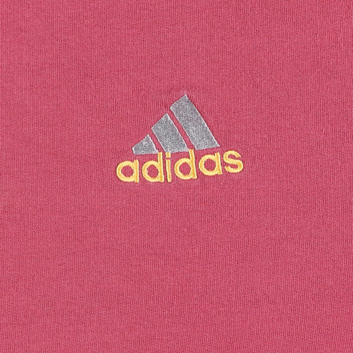 Vintage 90s-00'S Adidas logo sweatshirt, size L, men's cotton Red type red-purple Vintage Second Hand