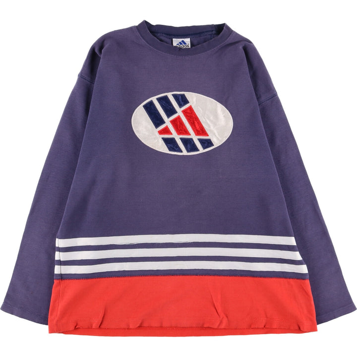 Vintage 90'S Adidas logo sweatshirt, size M, men's unclear navy blue type Vintage Second Hand