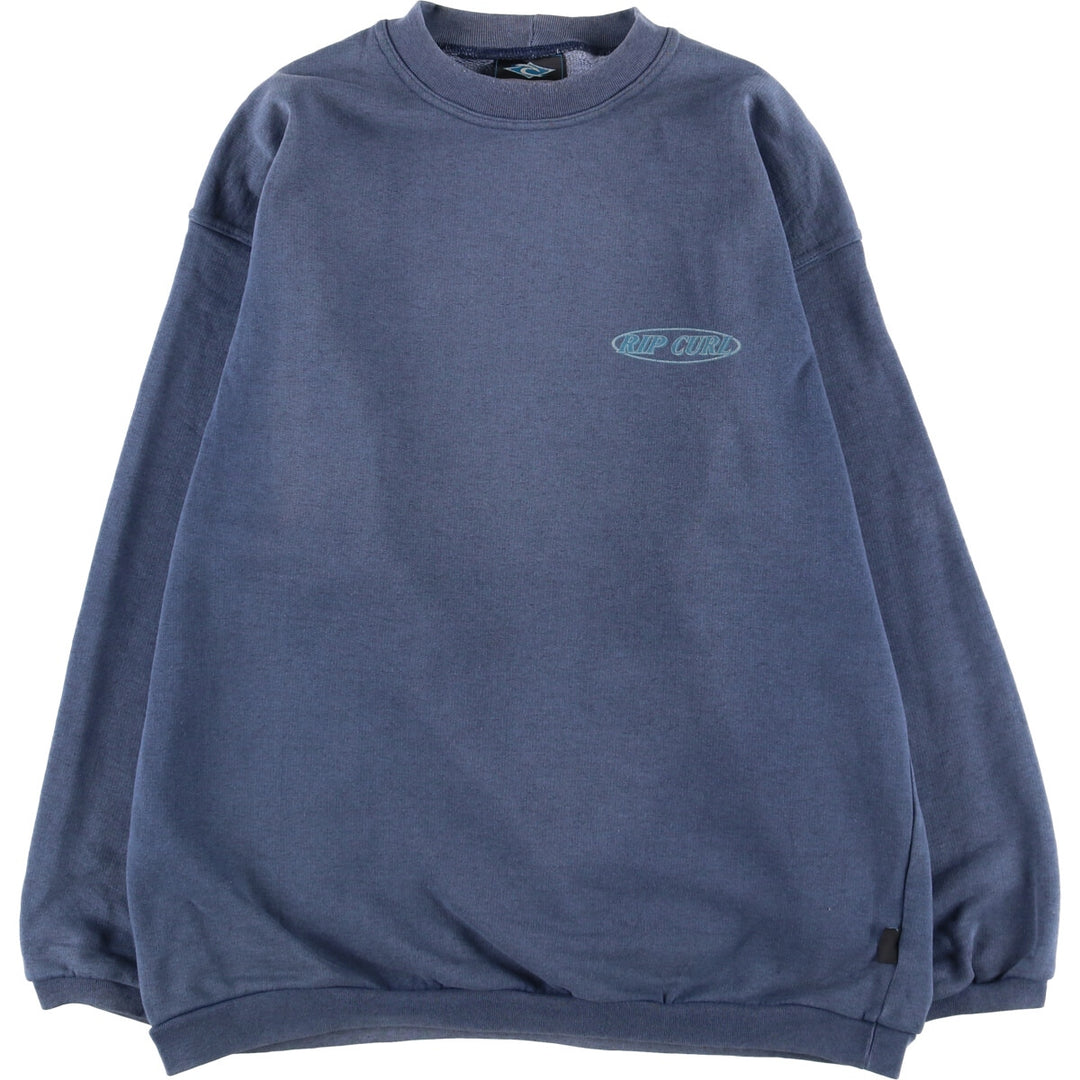 RIP CURL Printed Sweatshirt, Men's XL cotton navy blue type Vintage Second Hand