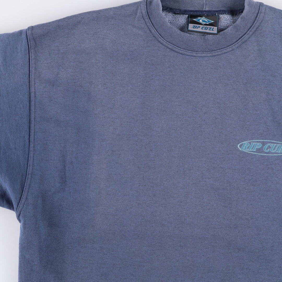 RIP CURL Printed Sweatshirt, Men's XL cotton navy blue type Vintage Second Hand