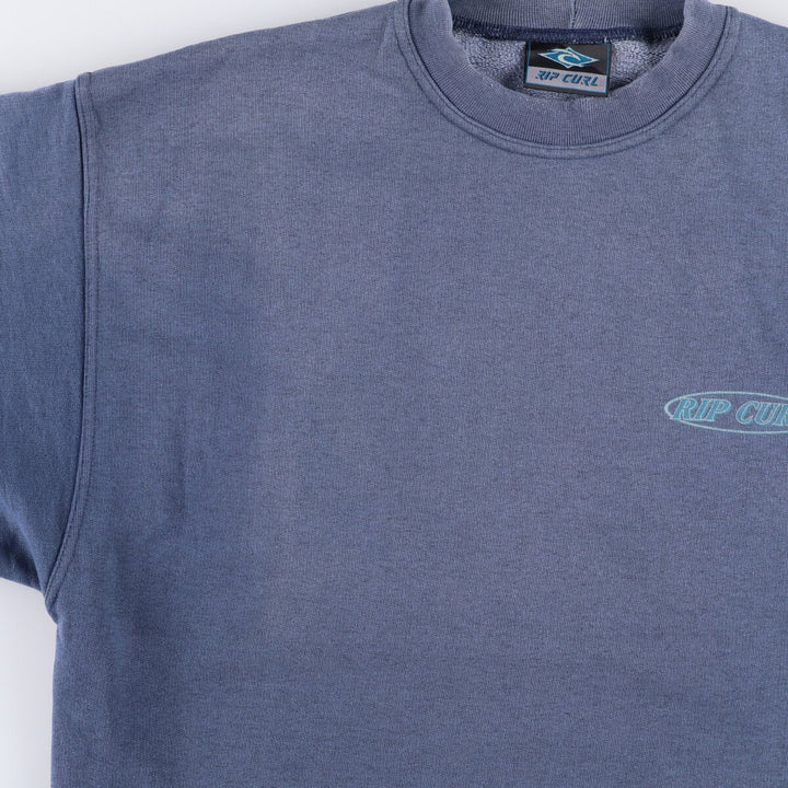 RIP CURL Printed Sweatshirt, Men's XL cotton navy blue type Vintage Second Hand