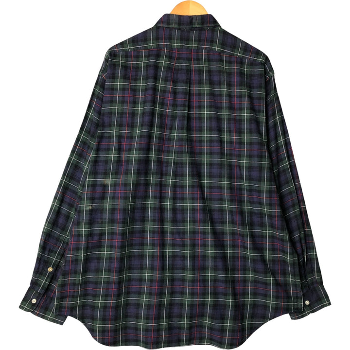 Ralph Lauren POLO by Ralph Lauren Elliott long-sleeved Lightflannel check shirt, men's size XL cotton Green type dark green Vintage Second Hand