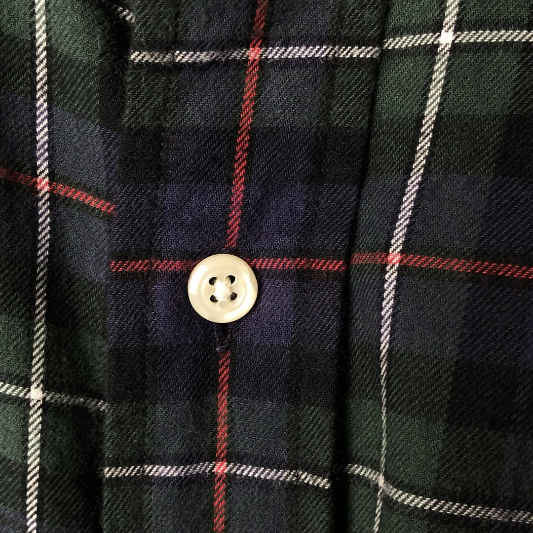 Ralph Lauren POLO by Ralph Lauren Elliott long-sleeved Lightflannel check shirt, men's size XL cotton Green type dark green Vintage Second Hand