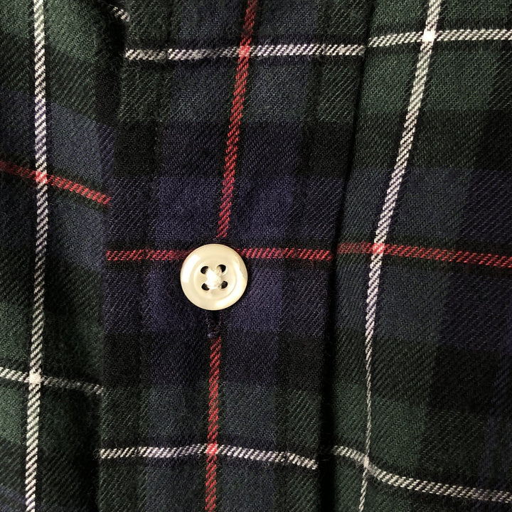 Ralph Lauren POLO by Ralph Lauren Elliott long-sleeved Lightflannel check shirt, men's size XL cotton Green type dark green Vintage Second Hand