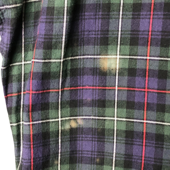 Ralph Lauren POLO by Ralph Lauren Elliott long-sleeved Lightflannel check shirt, men's size XL cotton Green type dark green Vintage Second Hand