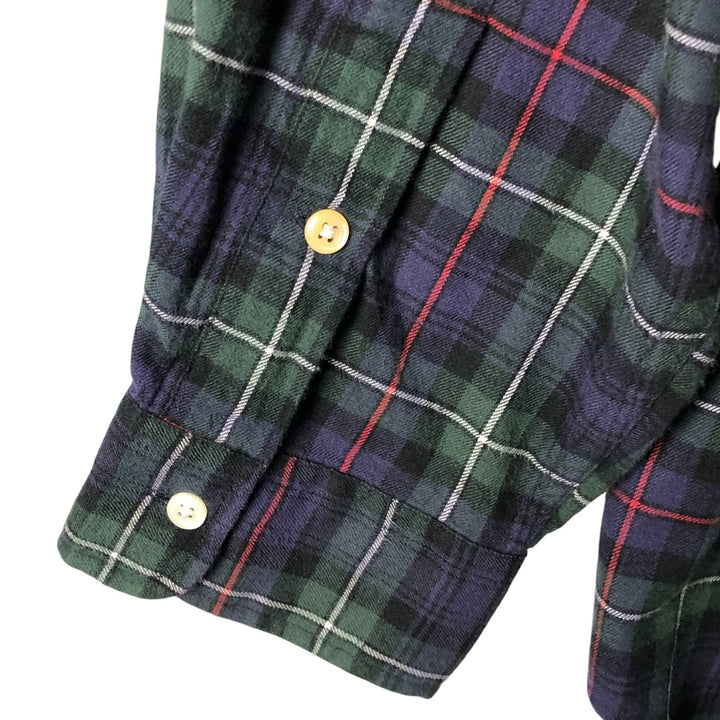 Ralph Lauren POLO by Ralph Lauren Elliott long-sleeved Lightflannel check shirt, men's size XL cotton Green type dark green Vintage Second Hand