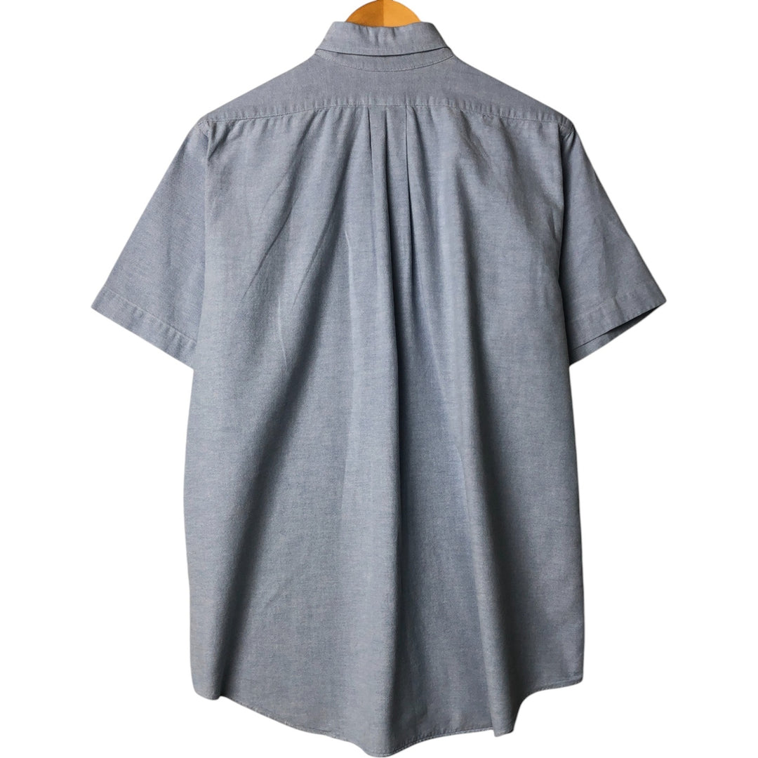 80s-90'S Brooks Brothers MAKERS Short Sleeve Button Down Shirt Made in USA Men's Size L Vintage cotton Blue type light blue Vintage Second Hand