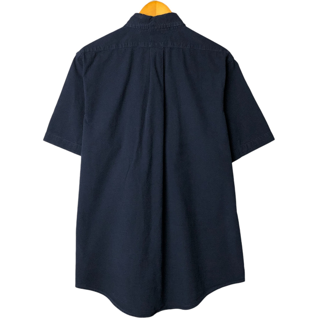Brooks Brothers 1818 Seersucker Short Sleeve Button-Down Shirt, Men's Size L cotton navy blue type Vintage Second Hand