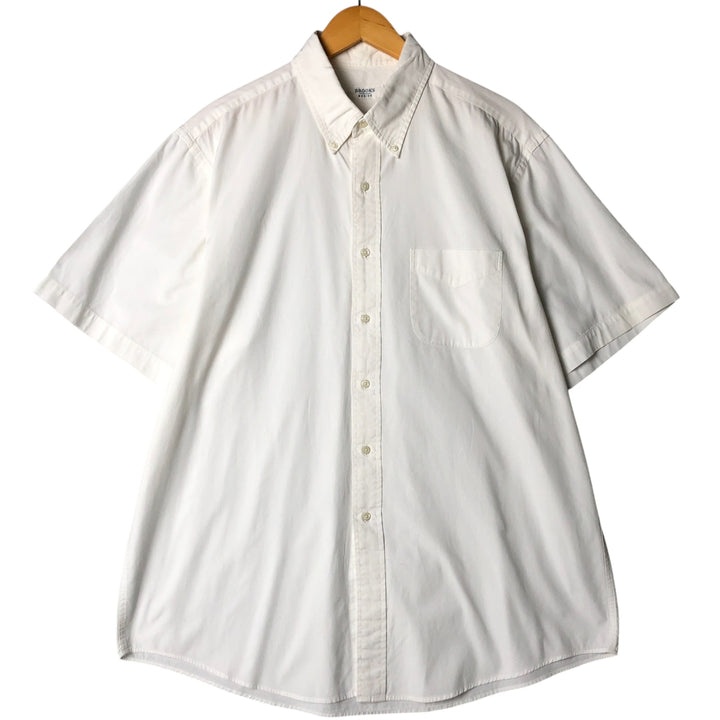 Brooks Brothers BASICS Short Sleeve Button-Down Shirt, Men's Size XL cotton white type Vintage Second Hand