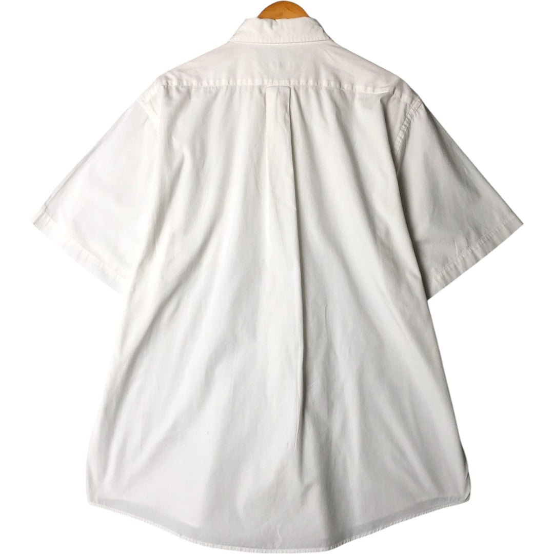 Brooks Brothers BASICS Short Sleeve Button-Down Shirt, Men's Size XL cotton white type Vintage Second Hand